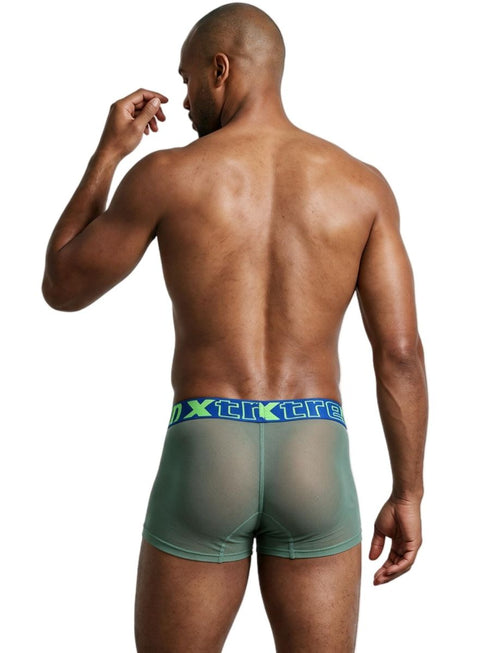 Xtremen 91277 Men's Underwear Microfiber Mesh Boxer Briefs Color Green