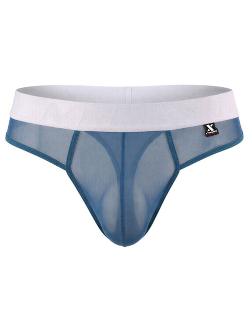 Xtremen 91278 Men's Underwear Breathable Microfiber Mesh Thongs Color Blue