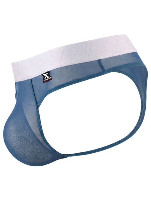 Xtremen 91278 Men's Underwear Breathable Microfiber Mesh Thongs Color Blue