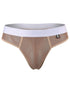 Xtremen 91278 Men's Underwear Breathable Microfiber Mesh Thongs Color Brown