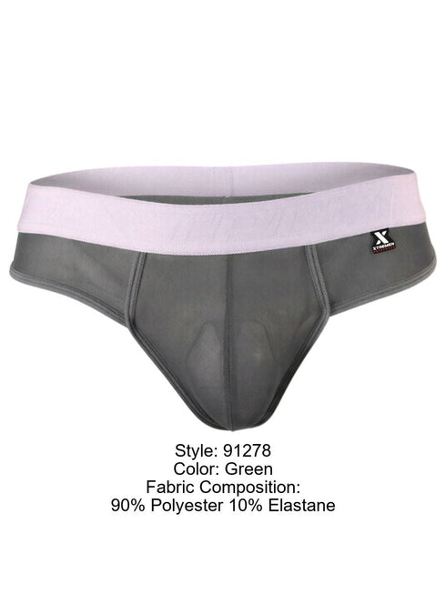 Xtremen 91278 Men's Underwear Breathable Microfiber Mesh Thongs Color Green