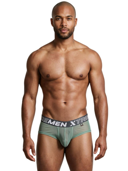 Xtremen 91279 Men's Underwear Microfiber Mesh Breathable Briefs Color Green