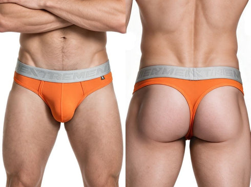 Xtremen 91281 Men's Underwear Sleek Microfiber Thongs Color Orange