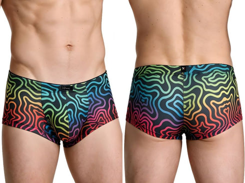 Xtremen 91283 Rainbow Printed Microfiber Briefs Color Labyrinth