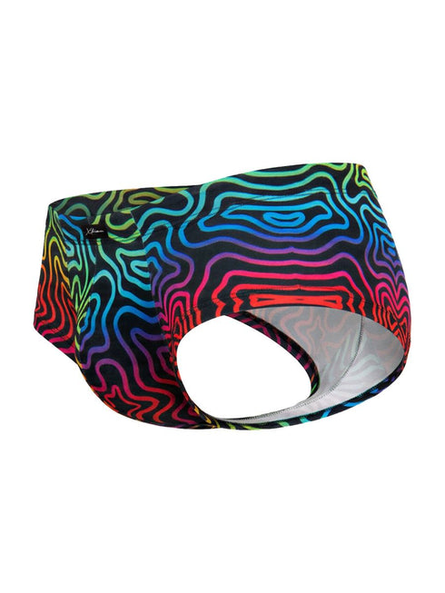 Xtremen 91283 Rainbow Printed Microfiber Briefs Color Labyrinth