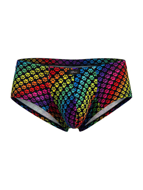 Xtremen 91283 Rainbow Printed Microfiber Briefs Color Paw print