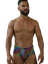 Xtremen 91283 Rainbow Printed Microfiber Briefs Color Paw print