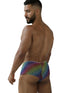Xtremen 91283 Rainbow Printed Microfiber Briefs Color Paw print