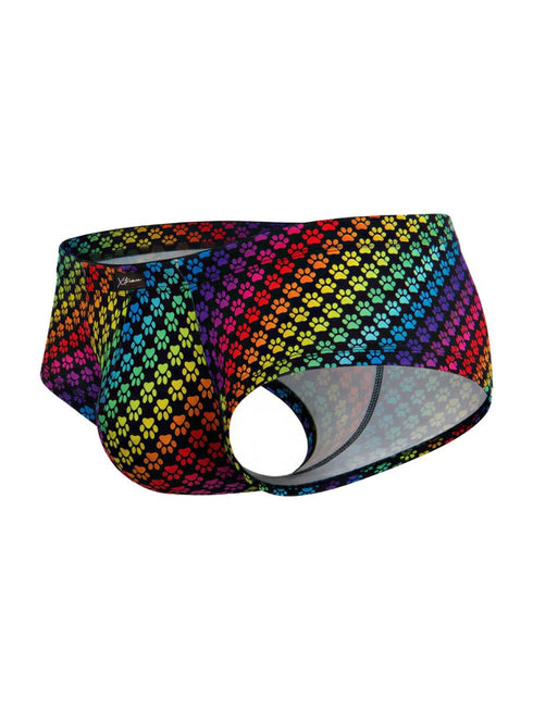 Xtremen 91283 Rainbow Printed Microfiber Briefs Color Paw print