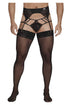 CandyMan 99550 Lace Garter-Jockstrap Outfit Color Black