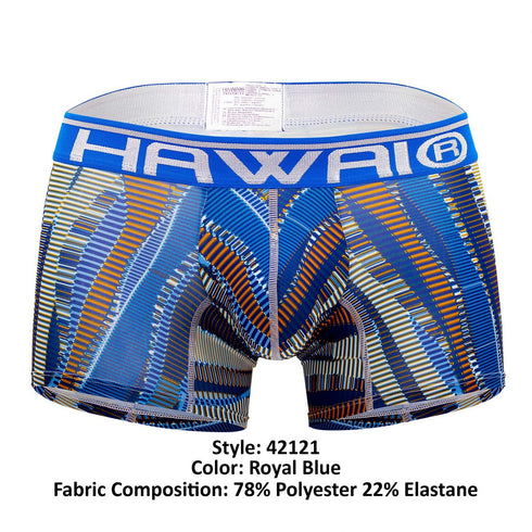 HAWAI 42121 Printed Athletic Trunks Color Royal Blue