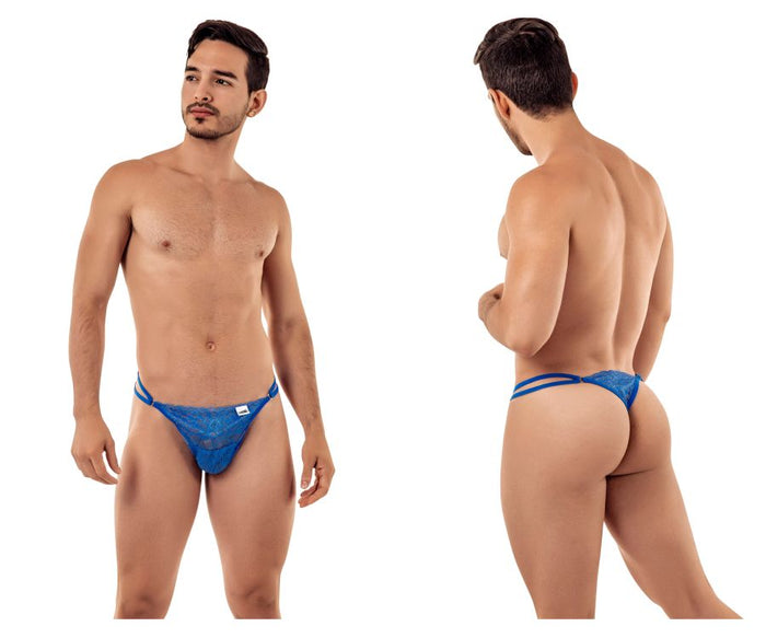 clever moda CandyMan 99421X Lace G-String Thongs Color Royal Blue