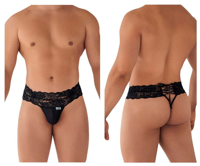 clever moda CandyMan 99595X Lace Thongs Color Black