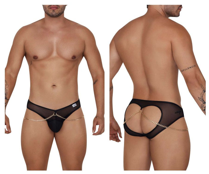 clever moda CandyMan 99672X Chain Jock Briefs Color Black