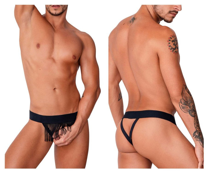 clever moda CandyMan 99755 Fringe Thongs Color Black