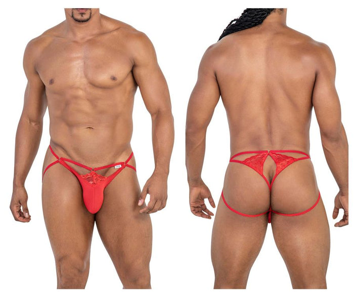clever moda CandyMan 99770 Lace Jock Thongs Color Red