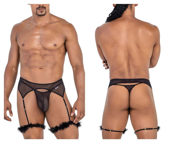 clever moda CandyMan 99806 Mesh Garter Outfit Color Black