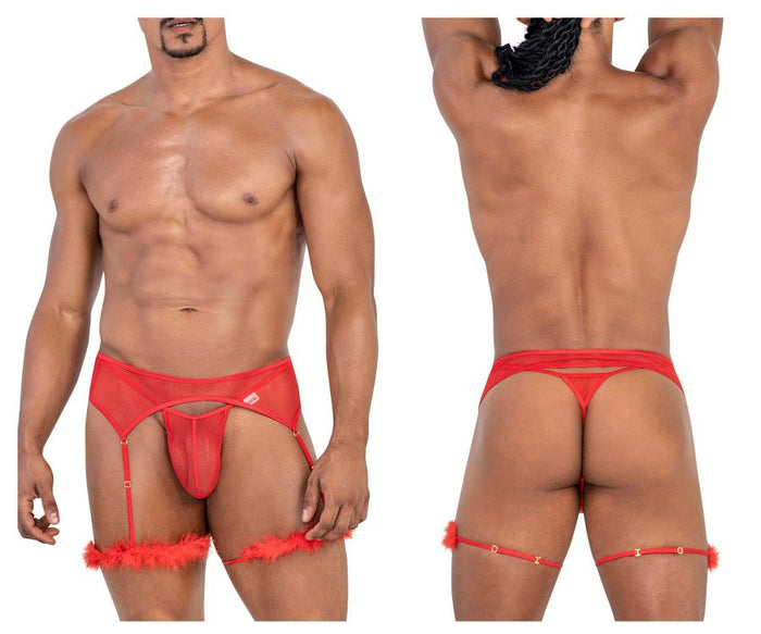 clever moda CandyMan 99806 Mesh Garter Outfit Color Red