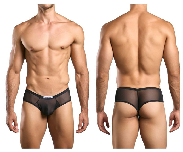 clever moda JUSTIN+SIMON XSJ22 Cheek Briefs Color Black Mesh