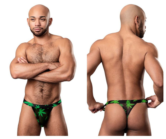 clever moda Male Power 433-294 Hazy Dayz Micro Thong Color Pot Leaf