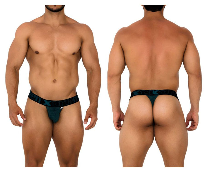 clever moda Xtremen 91184 Mesh Thongs Color Green