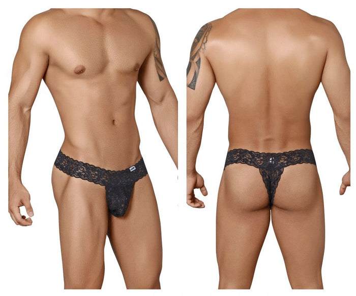 clever moda CandyMan 99315 Peek a Boo Thongs Color Black