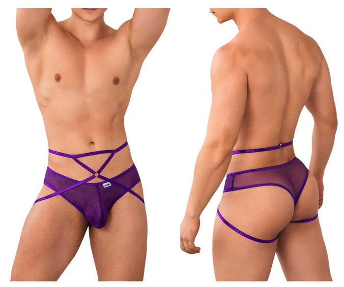clever moda CandyMan 99640 Mesh Thongs Color Purple