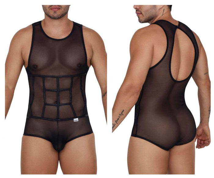 clever moda CandyMan 99683 Tulle Bodysuit Color Black