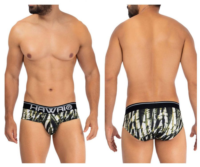 clever moda HAWAI 42192 Printed Microfiber Hip Briefs Color Military Green