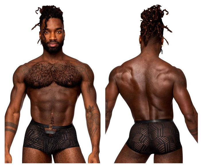 clever moda Male Power 125-284 Rude Awakening Cheeky Cutout Short Color Black