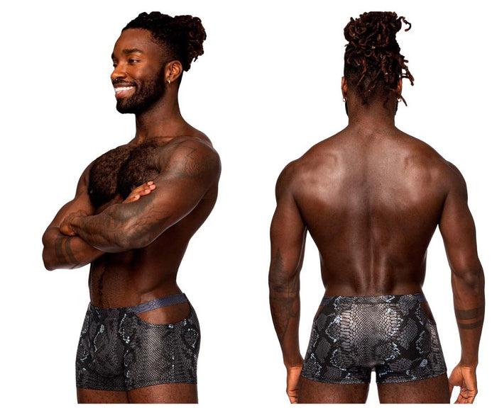 clever moda Male Power 153-282 S-naked Pouch Short Color Black-Blue