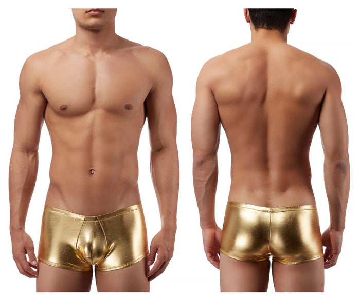 clever moda Male Power 153070 Heavy Metal Mini Short Boxer Briefs Color Gold