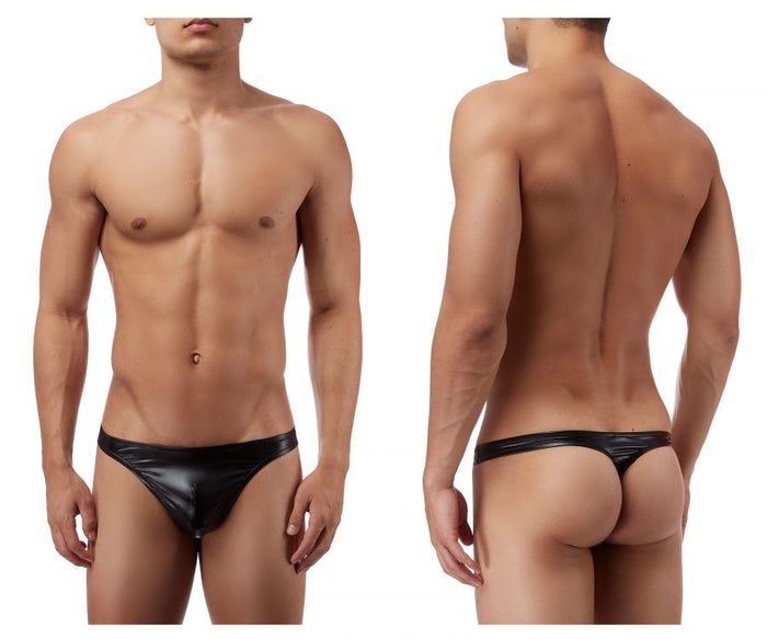 clever moda Male Power 440003 Liquid Onyx Classic Thong Color Black