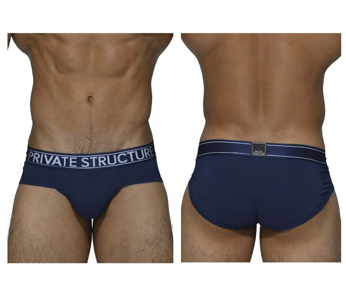 clever moda Private Structure PBUZ3748 Platinum Bamboo Briefs Color Midnight Navy