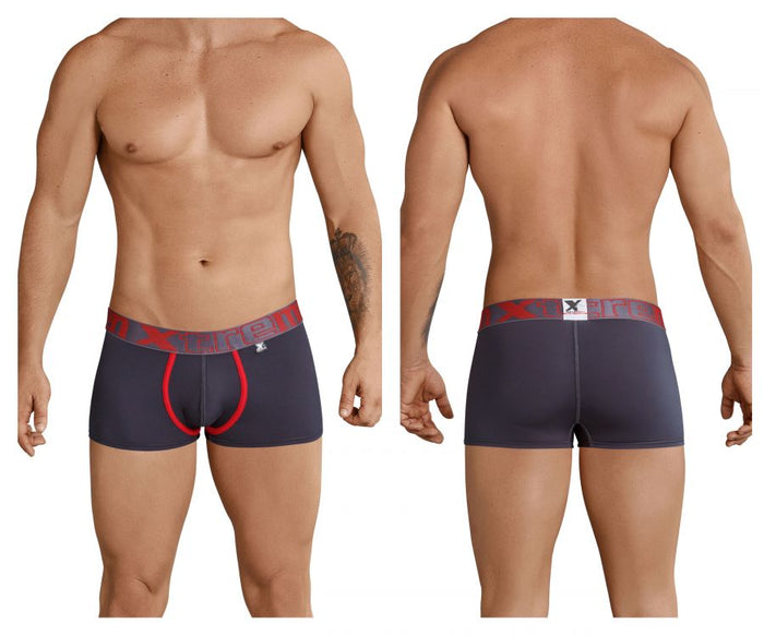clever moda Xtremen 91028 Piping Boxer Briefs Color Gray