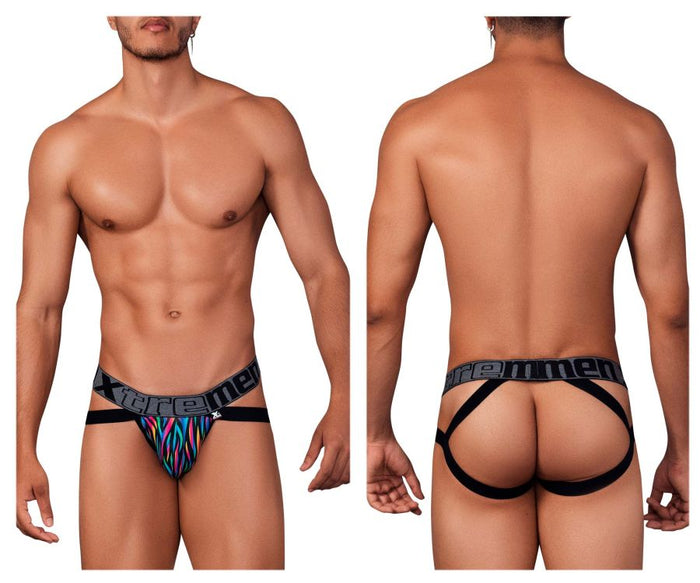 clever moda Xtremen 91148 Printed Microfiber Jockstrap Color Disco Zebra