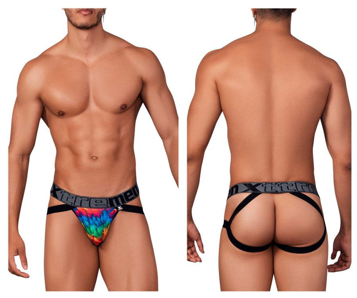 clever moda Xtremen 91148 Printed Microfiber Jockstrap Color Rainbow Fish